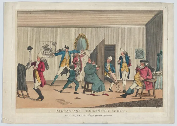 Framed Print : A Macaroni Dressing Room June 26, 1772 I Framed Print : A Macaroni Dressing Room June 26, 1772 I