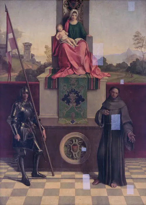 Framed Print : Madonna Enthroned Between the Saints Francis and Liberale by Giorgione Framed Print : Madonna Enthroned Between the Saints Francis and Liberale by Giorgione