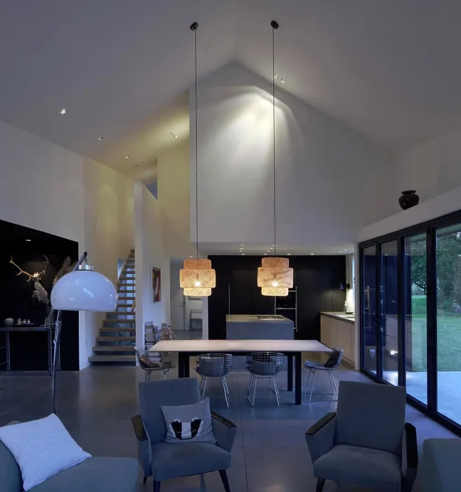 Framed Print : Main living space. Twisted House, Kent, United Kingdom. Architect: Andy Martin architecture, 2021 Framed Print : Main living space. Twisted House, Kent, United Kingdom. Architect: Andy Martin architecture, 2021