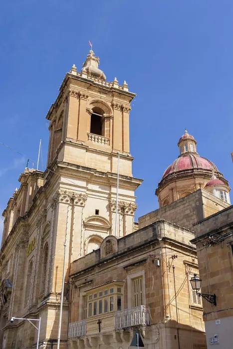 Framed Print : Malta, Birgu. Collegiate Parish Church of Saint Lawrence. Exterior