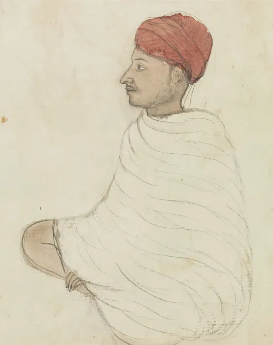 Framed Print : Man Red Turban Attributed Gangaram Chintaman Tambat Framed Print : Man Red Turban Attributed Gangaram Chintaman Tambat