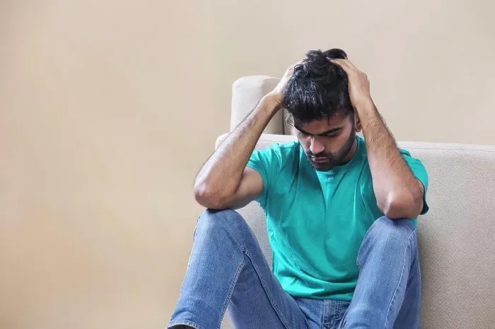 Framed Print : A man in stress