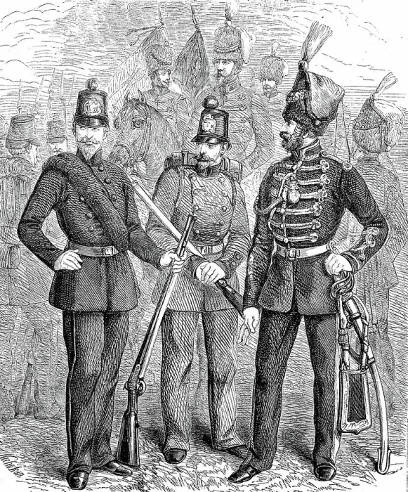 Framed Print : Männer der deutschen und englischen Fremdenlegion in Uniform