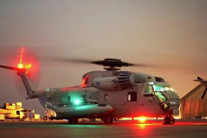 Framed Print : US Marine Corps CH-53D Sea Stallion prepares to launch from Al Asad Air Base, Iraq Framed Print : US Marine Corps CH-53D Sea Stallion prepares to launch from Al Asad Air Base, Iraq