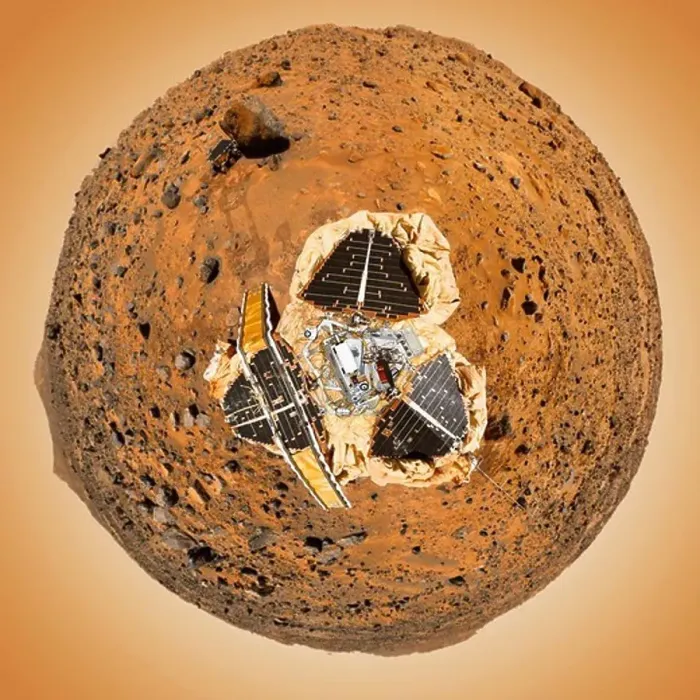 Framed Print : Mars Pathfinder Filled Donut Mosaic, Mars