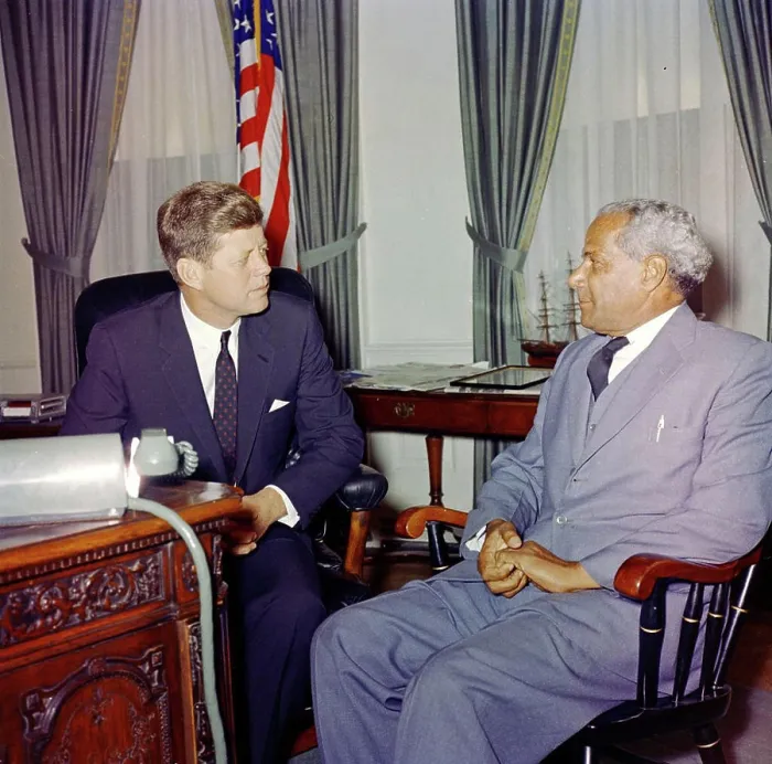 Framed Print : Meeting with Norman Manley, Premier of Jamaica