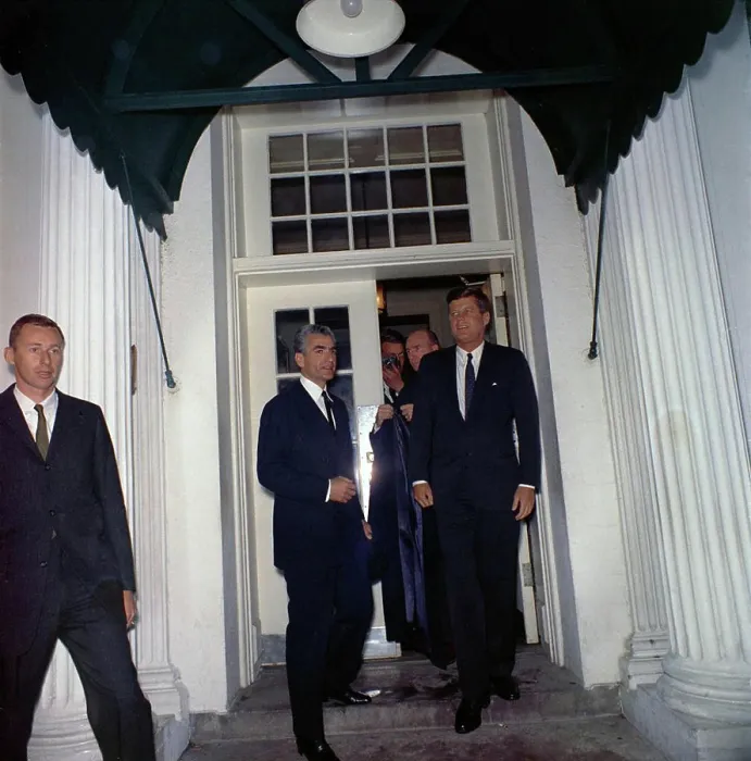 Framed Print : Meeting with the Shah of Iran, Mohammad Reza Shah Pahlavi