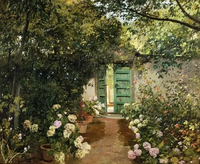 Framed Print : MEIFREN I ROIG, Eliseu (1859-1940). Garden. Impressionism. Oil on canvas