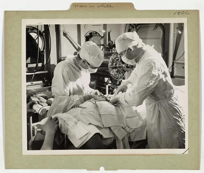 Framed Print : Men in White. This image depicts an appendectomy Framed Print : Men in White. This image depicts an appendectomy