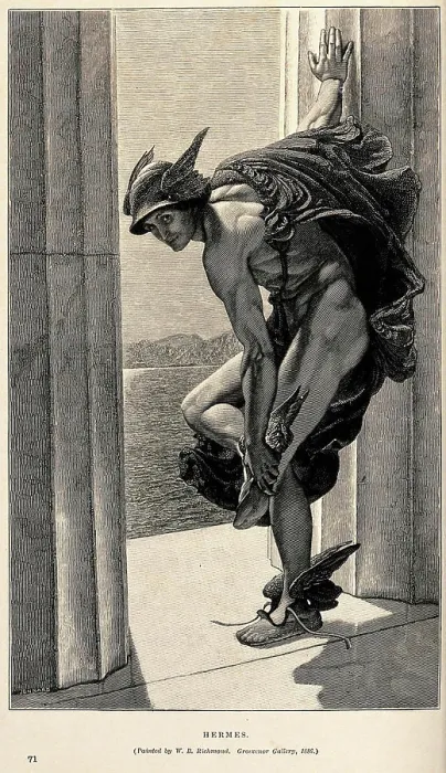Framed Print : Mercury Hermes. Wood engraving by Jonnard after W.B. Richmond, 1866 Framed Print : Mercury Hermes. Wood engraving by Jonnard after W.B. Richmond, 1866