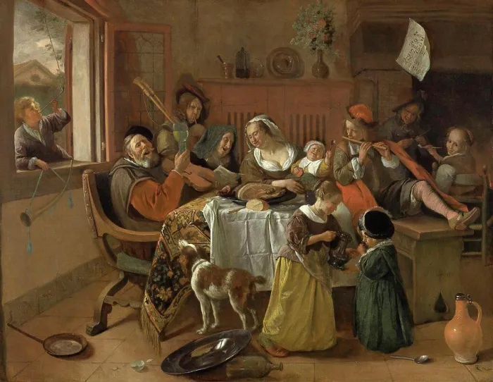 Framed Print : The Merry Family, Jan Havicksz. Steen, 1668 Framed Print : The Merry Family, Jan Havicksz. Steen, 1668