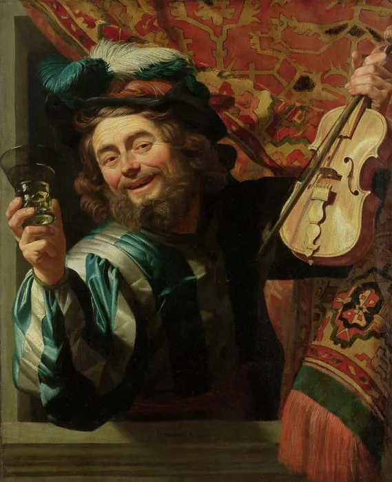 Framed Print : The Merry Fiddler, Gerard van Honthorst, 1623 Framed Print : The Merry Fiddler, Gerard van Honthorst, 1623
