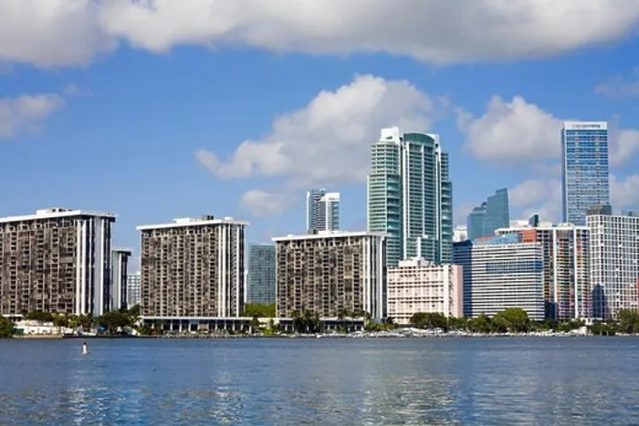 Framed Print : Miami skyline viewed from Key Biscayne, Miami, Florida, USA