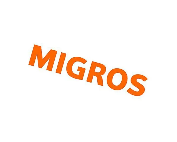 Framed Print : Migros, rotated logo, white background B Framed Print : Migros, rotated logo, white background B