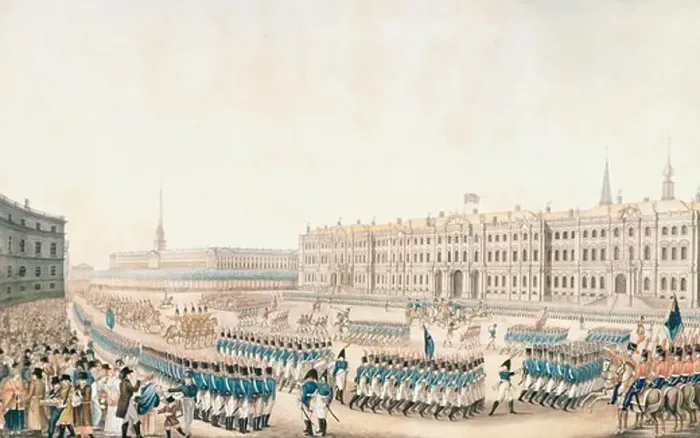 Framed Print : Military Parade, St. Petersburg, Russia 19th century Framed Print : Military Parade, St. Petersburg, Russia 19th century