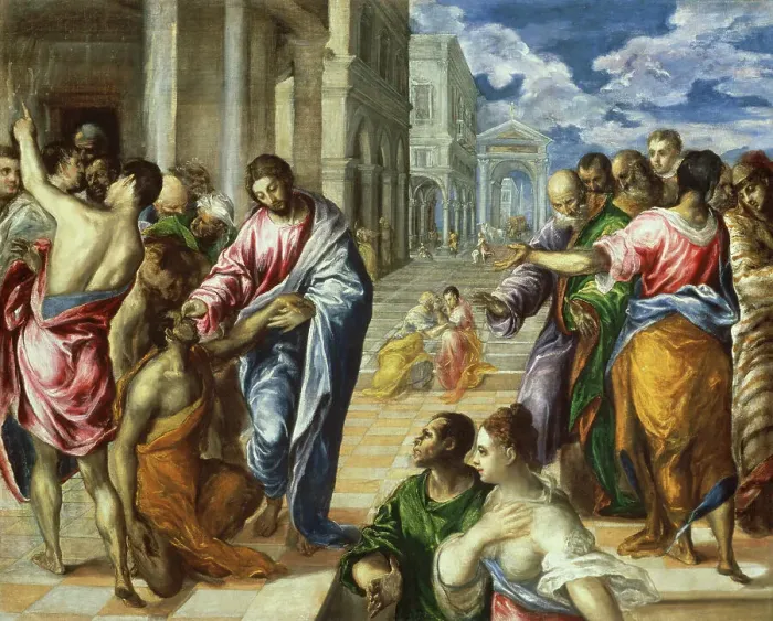 Framed Print : The Miracle of Christ Healing the Blind by El Greco Framed Print : The Miracle of Christ Healing the Blind by El Greco