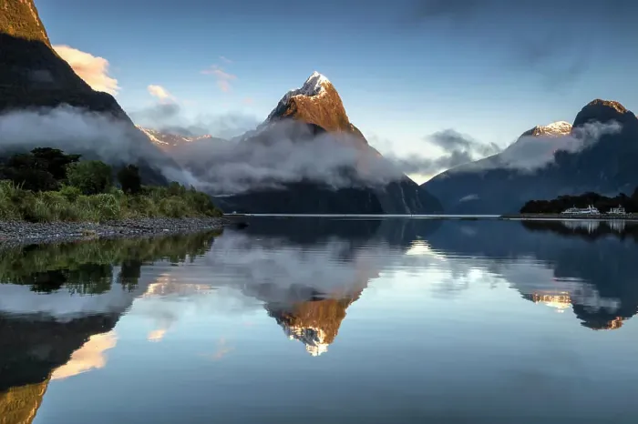 Framed Print : Mitre Peak reflected at Milford Sound Framed Print : Mitre Peak reflected at Milford Sound
