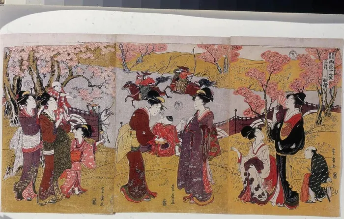 Framed Print : The Third Month, Triptych (from the series Twelve Months by Two Artists) by Toyohiro Framed Print : The Third Month, Triptych (from the series Twelve Months by Two Artists) by Toyohiro