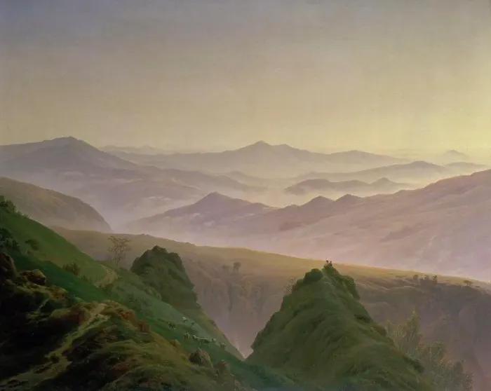 Framed Print : Morning in the Mountains 1823 Caspar David Friedrich (1774-1840 German) Hermitage Museum, St. Petersburg, Russia Framed Print : Morning in the Mountains 1823 Caspar David Friedrich (1774-1840 German) Hermitage Museum, St. Petersburg, Russia