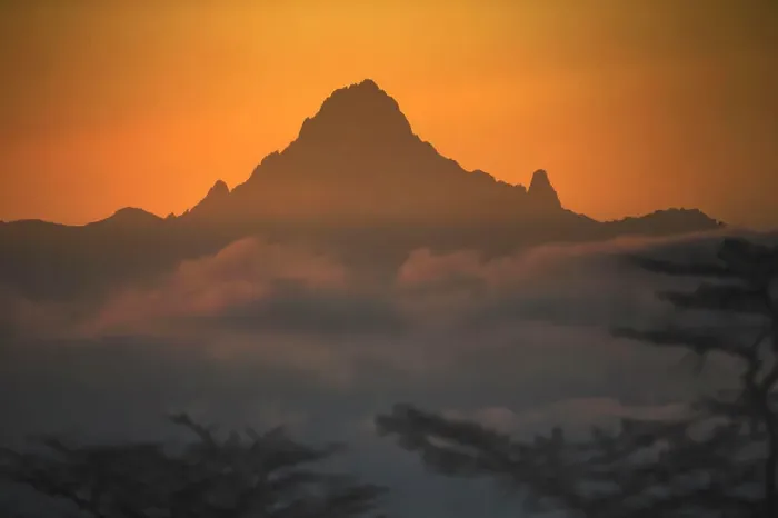Framed Print : Mount Kenya at sunrise. Kenya