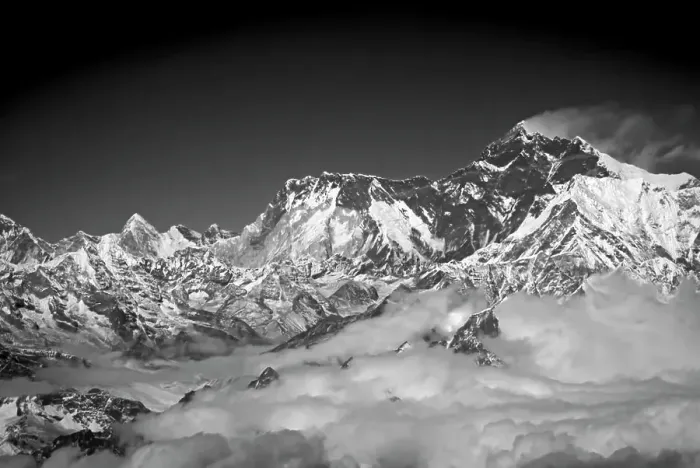 Framed Print : Mt Everest with its customary plume of cloud blowing off the summit, seen from 7000 meters Himalayan Mountains Nepal Framed Print : Mt Everest with its customary plume of cloud blowing off the summit, seen from 7000 meters Himalayan Mountains Nepal