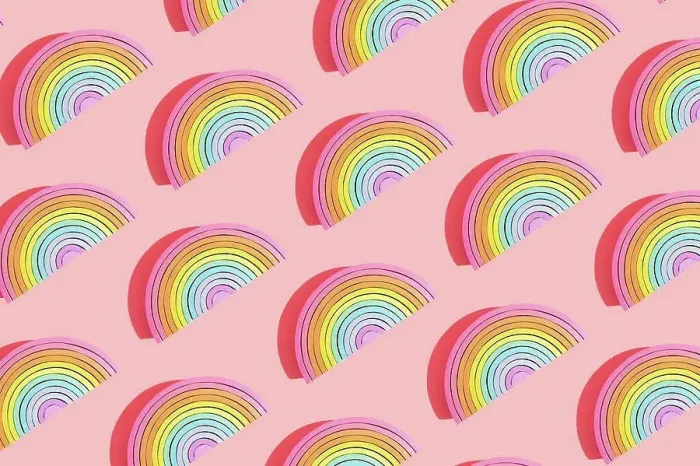 Framed Print : Multiple image of colorful wooden rainbow toys on colored background Framed Print : Multiple image of colorful wooden rainbow toys on colored background