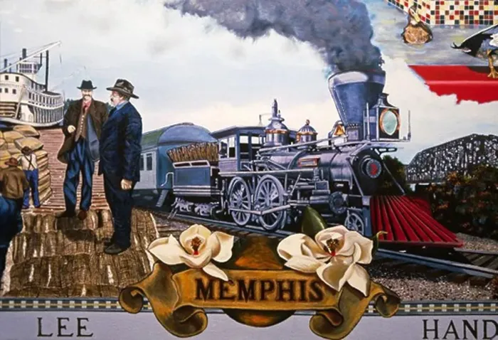Framed Print : MURAL of the RAILROAD BARONS - MEMPHIS, TENNESSEE
