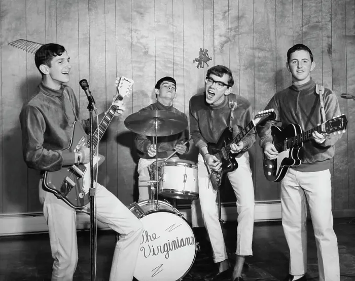 Framed Print : Musicians performing in a band