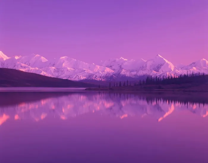 Framed Print : NA, USA, Alaska, Denali NP, Wonder Lake, Evening light on Alaska Range from north end of Wonder Lake