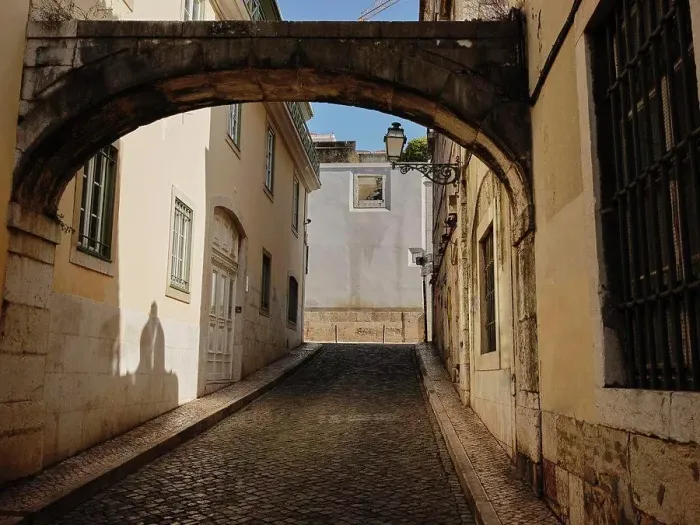Framed Print : Narrow alley way in Portugal Framed Print : Narrow alley way in Portugal