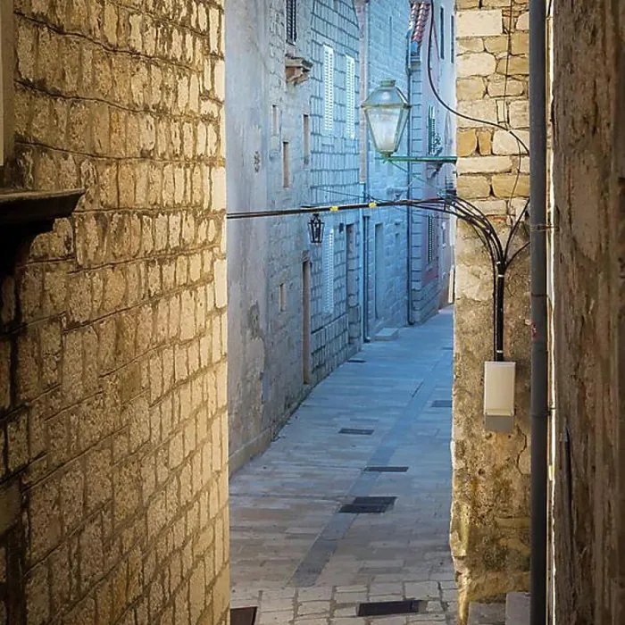 Framed Print : Narrow street at the old town of Rab Croatia Framed Print : Narrow street at the old town of Rab Croatia