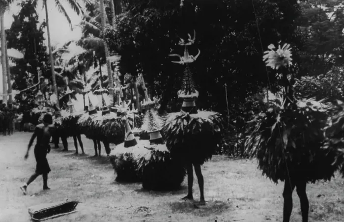 Framed Print : New Guinea Duk Duk Dance at Kokopo, New Britain. August 18, 1942