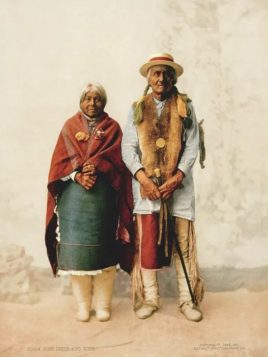 Framed Print : New Mexico: 1899 A photochrome of Jose Jesus and his wife Framed Print : New Mexico: 1899 A photochrome of Jose Jesus and his wife
