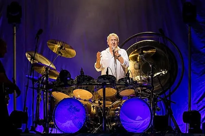 Framed Print : Nick Mason (drummer of Pink Floyd) live on Nick Mason's Saucerful of Secrets
