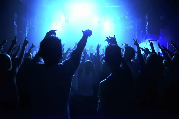 Framed Print : Nightclub, people and crowd with energy and lights for party