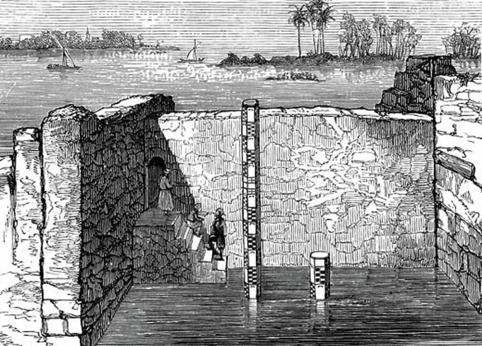 Framed Print : Nilometer, remains of ancient device for measuring annual inundation of the Nile Framed Print : Nilometer, remains of ancient device for measuring annual inundation of the Nile