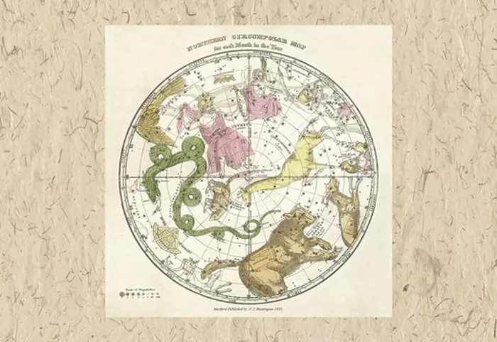 Framed Print : Northern Circumpolar Map, Celestial & Astrological Charts Framed Print : Northern Circumpolar Map, Celestial & Astrological Charts