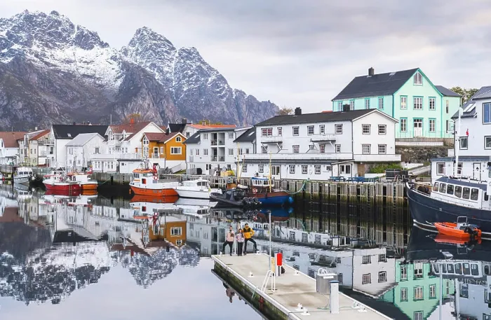 Framed Print : Norway, Northern Norway, Henningsvaer, Fishing village in Lofoten archipelago Framed Print : Norway, Northern Norway, Henningsvaer, Fishing village in Lofoten archipelago