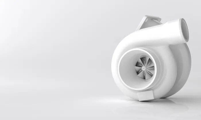 Framed Print : Off-Center view of 3D Rendered Turbocharger Illustraion in a glossy white finish over clean background Framed Print : Off-Center view of 3D Rendered Turbocharger Illustraion in a glossy white finish over clean background