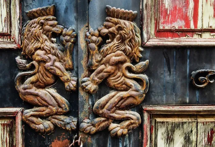 Framed Print : detail of an old door, Vietnam, Southeast Asia