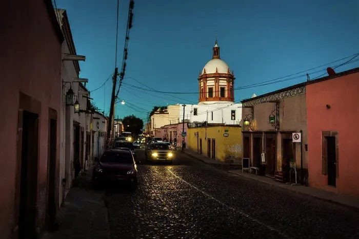 Framed Print : Old Mexican town at night Mineral de Pozos