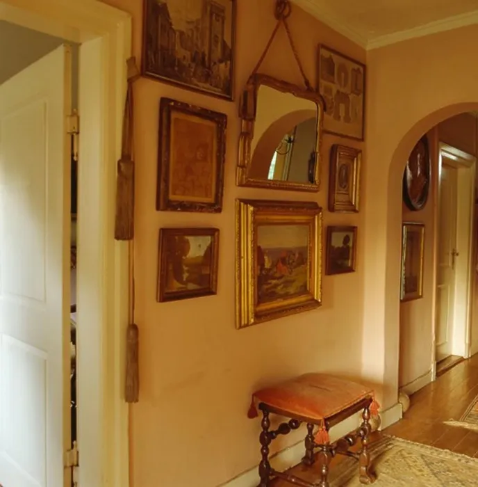 Framed Print : Old paintings on the wall of country hall