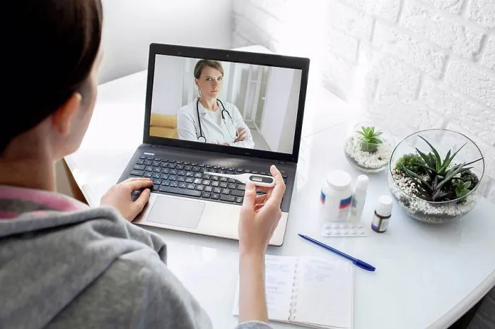 Framed Print : Online medical consultation Framed Print : Online medical consultation