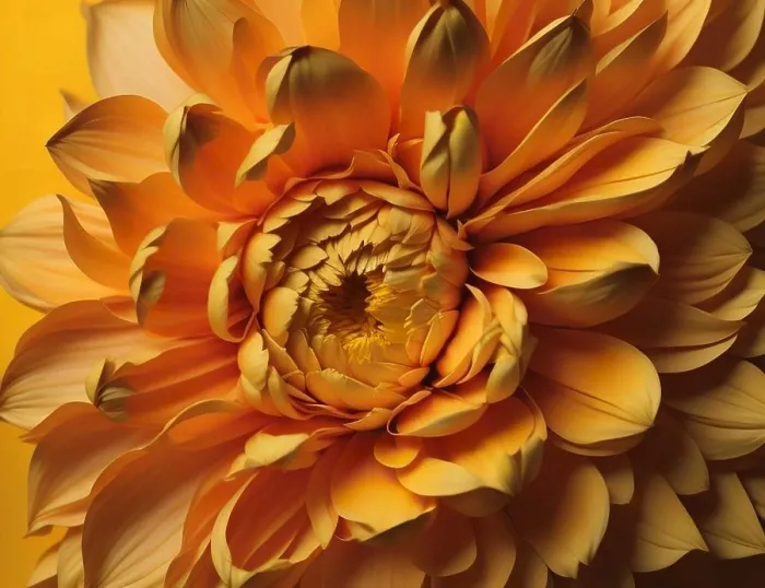 Framed Print : Orange dahlia flower close-up. Floral background. generative ai Framed Print : Orange dahlia flower close-up. Floral background. generative ai