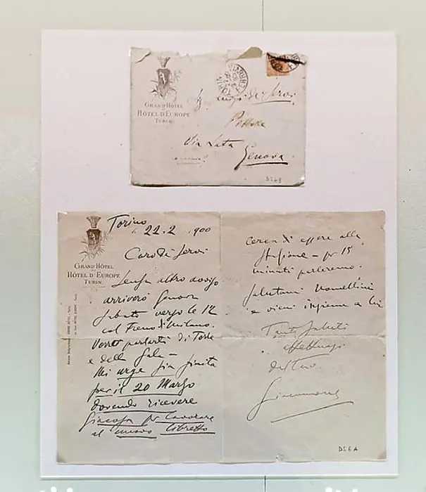 Framed Print : Original letter with handwriting from the composer Giacomo Puccini to Luigi de Servi Framed Print : Original letter with handwriting from the composer Giacomo Puccini to Luigi de Servi