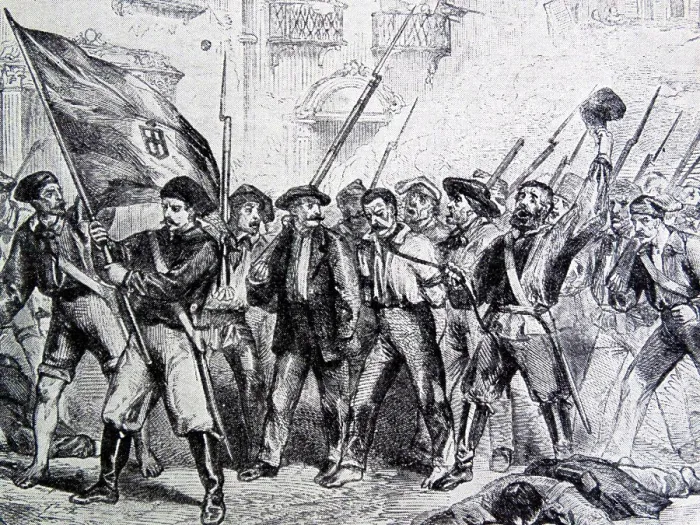 Framed Print : Painting depicting a scene from the Sicilian revolution of 1848