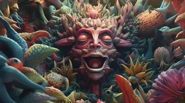 Framed Print : A painting of a fantasy psychedelic trip, neural network generated image Framed Print : A painting of a fantasy psychedelic trip, neural network generated image