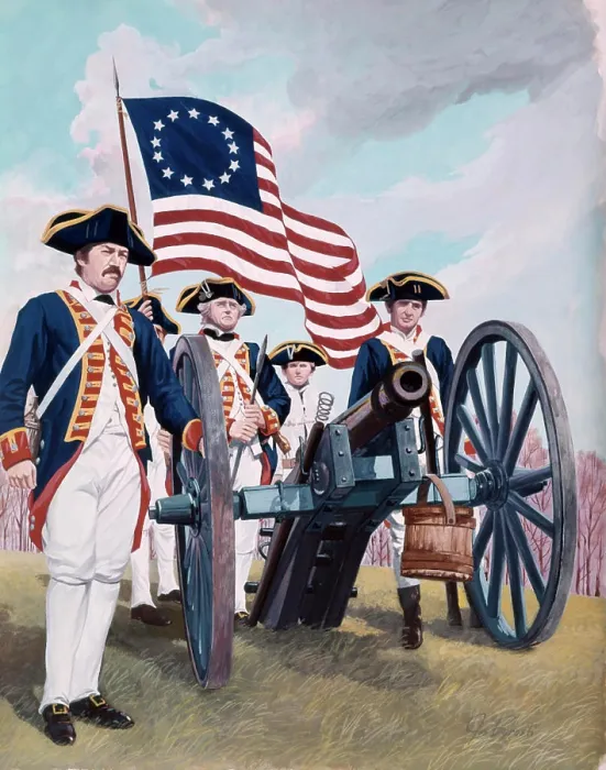 Framed Print : Painting Illustration Of Artillery Cannon Crew Of Soldiers Men American Revolution 1776 Tricorn Hat Uniform Flag Framed Print : Painting Illustration Of Artillery Cannon Crew Of Soldiers Men American Revolution 1776 Tricorn Hat Uniform Flag