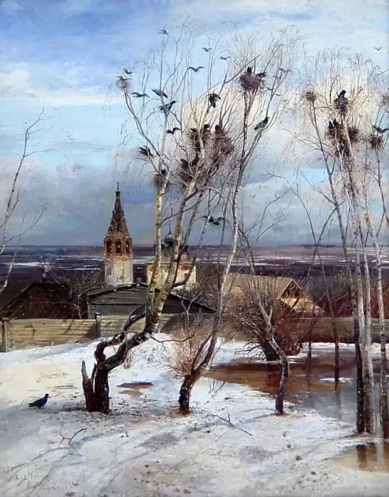Framed Print : Painting titled The Rooks Have Come by Alexei Savrasov Framed Print : Painting titled The Rooks Have Come by Alexei Savrasov