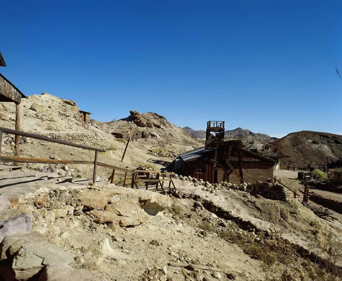 Framed Print : Panoramic view of Maggie's Mine, Calico Ghost Town, Barstow, California, USA Framed Print : Panoramic view of Maggie's Mine, Calico Ghost Town, Barstow, California, USA